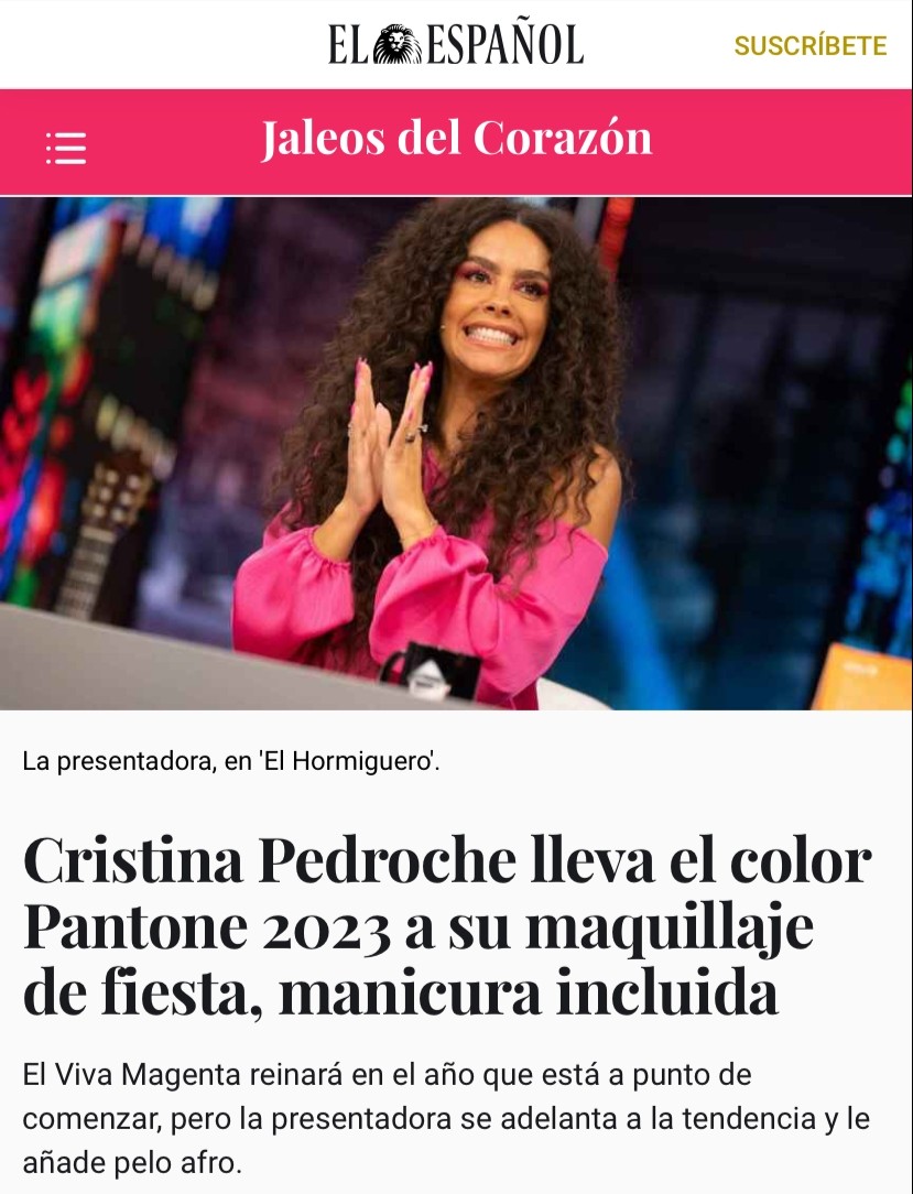 Cristina Pedroche escoge el Viva Magentapara su look de fin de año